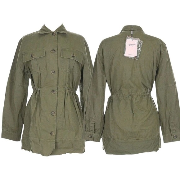 Avec Les Filles Green Utility Jacket Womens Sz XS New MSRP $109- Safari Military - Picture 2 of 12